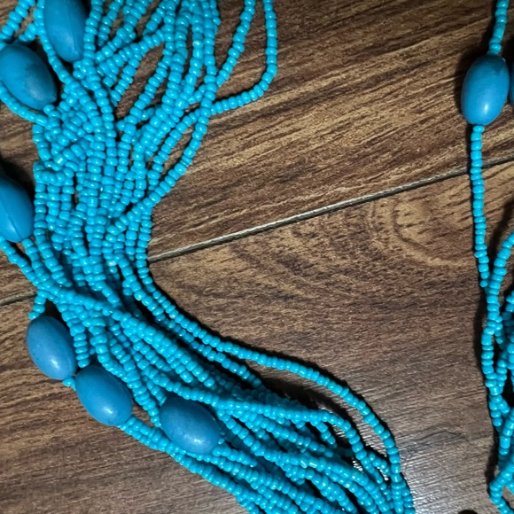 Blue beach style  beaded necklace - Picture 2 of 2